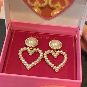 Bella & Jack Gold and Pearl Heart Earrings